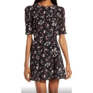 Reformation Bard Jolene Black Floral Midi Dress NWOT Size 12